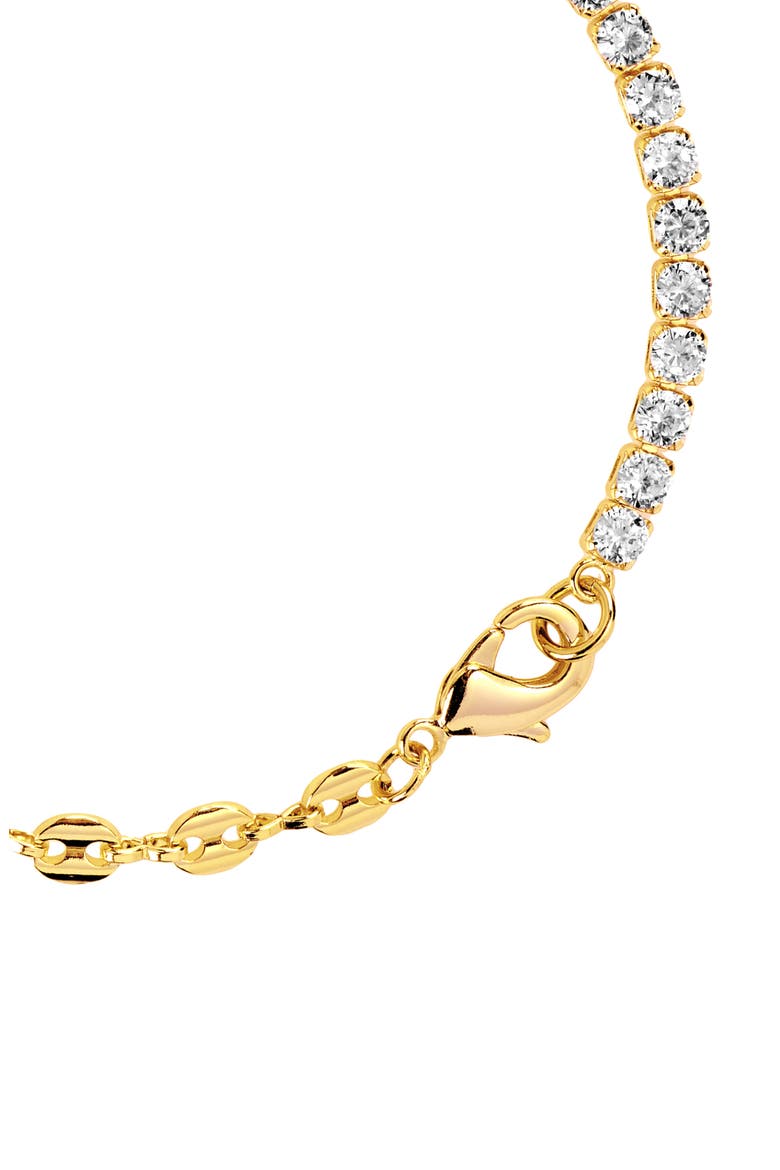 Cubic Zirconia Tennis & Mariner Chain Bracelet, Alternate, color, GOLD