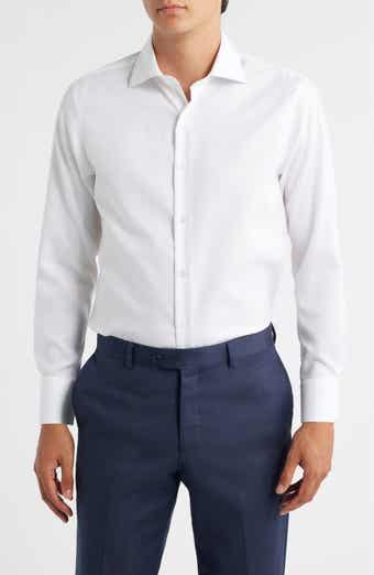 ZANETTI Trim Fit Textured Cotton Dress Shirt