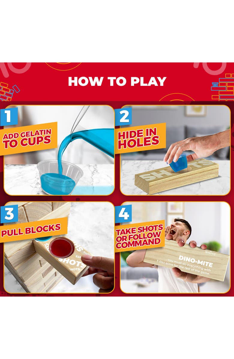 Swooc Games Giant Tower Party Game with Hidden Shots, Alternate, color, Beige