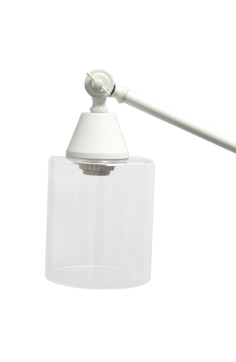LALIA HOME Swing Arm Floor Lamp with Clear Glass Cylindrical Shade - White, Alternate, color, 