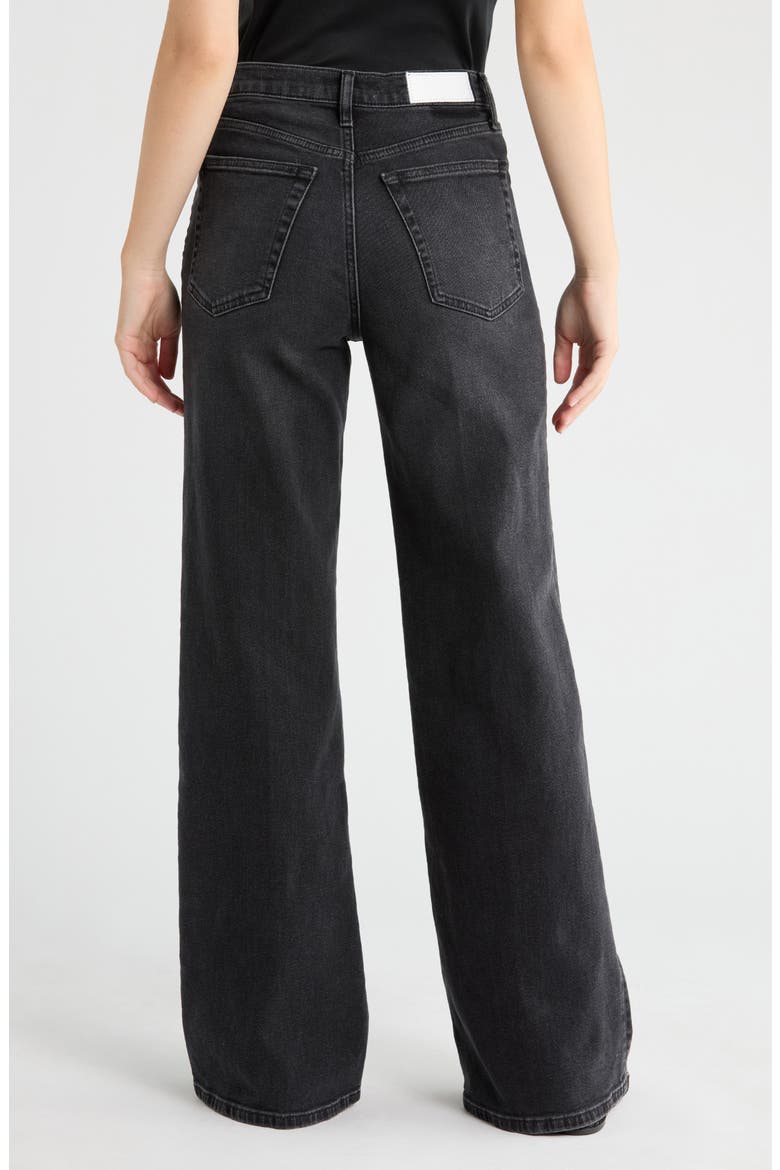 High Waist Wide Leg Jeans, Alternate, color, WASHED NOIR