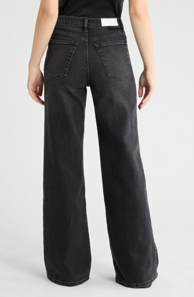 Re/Done High Waist Wide Leg Jeans, Alternate, color, Washed Noir