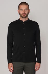 Paul James Merino Wool Knitted Nehru Jacket