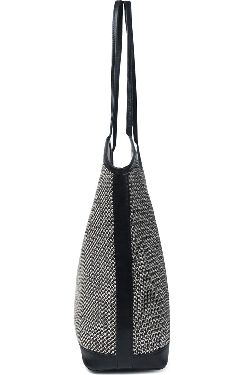 Jelavu Liliana Woven Raffia & Leather Tote Bag, Alternate, color, Black