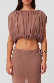 SNDYS Mara Gathered Cropped Top