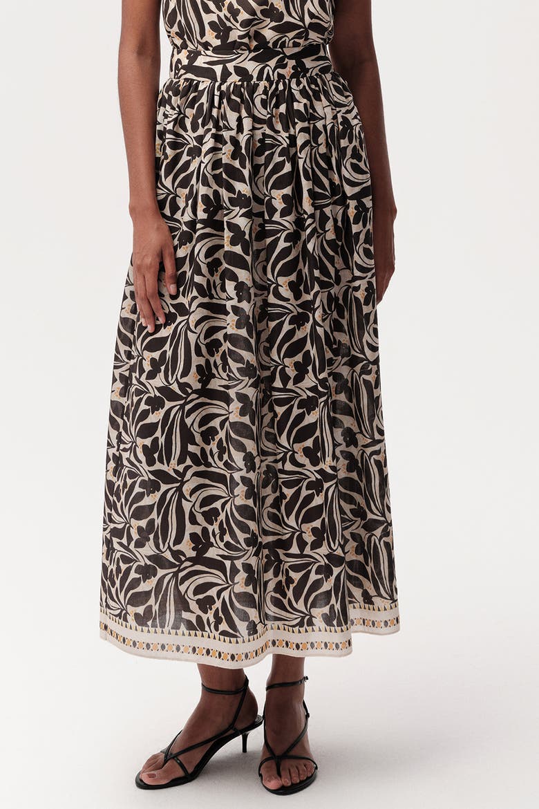 Chantal High Waist Zippered Midi Skirt With Pockets, Alternate, color, Multi Color