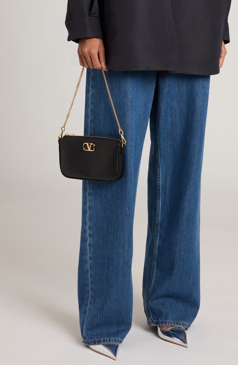 Valentino Garavani Mini VLOGO Leather Shoulder Bag, Alternate, color,