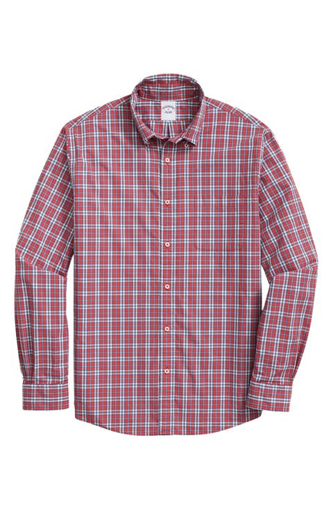 Friday Plaid Cotton Poplin Button-Down Shirt
