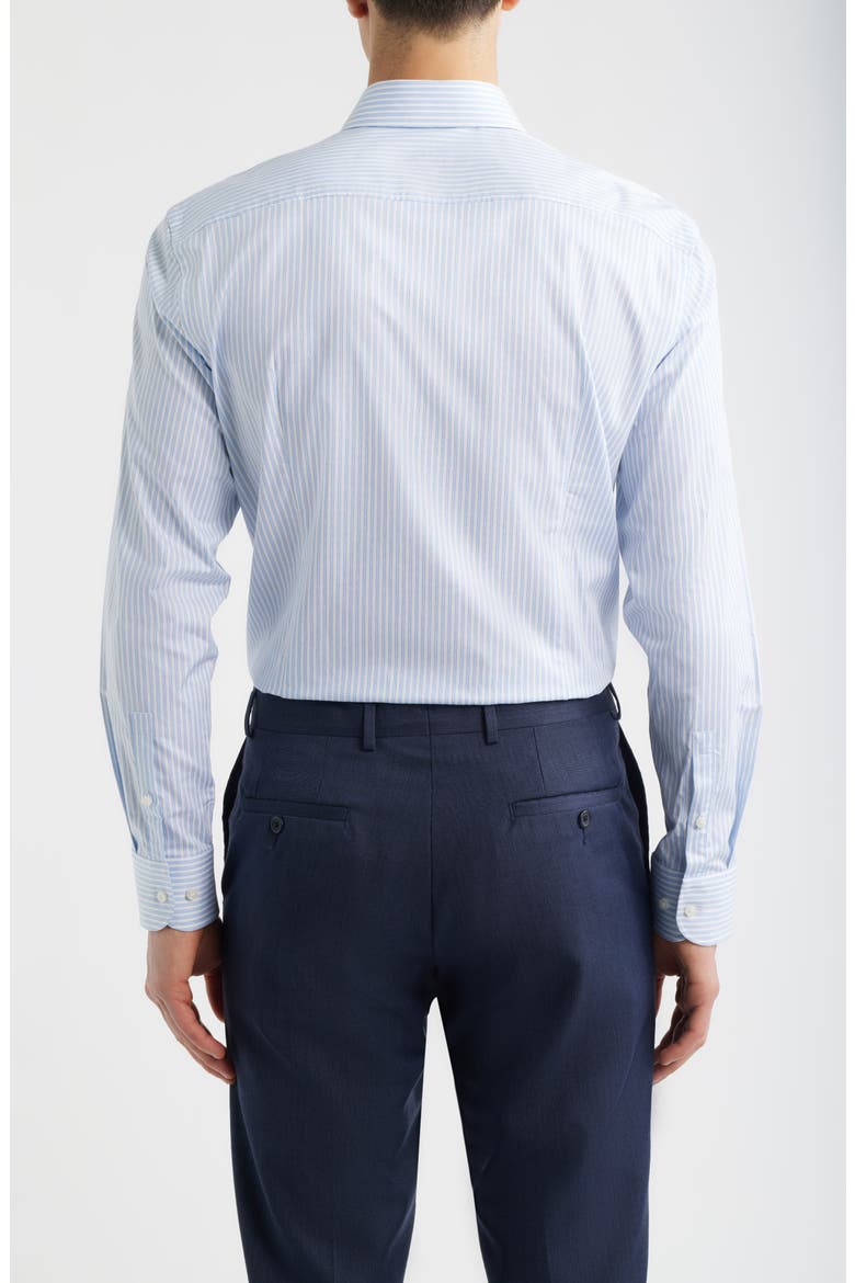Hank Slim Fit Stripe Stretch Cotton Dress Shirt, Alternate, color, LIGHT/ PASTEL BLUE