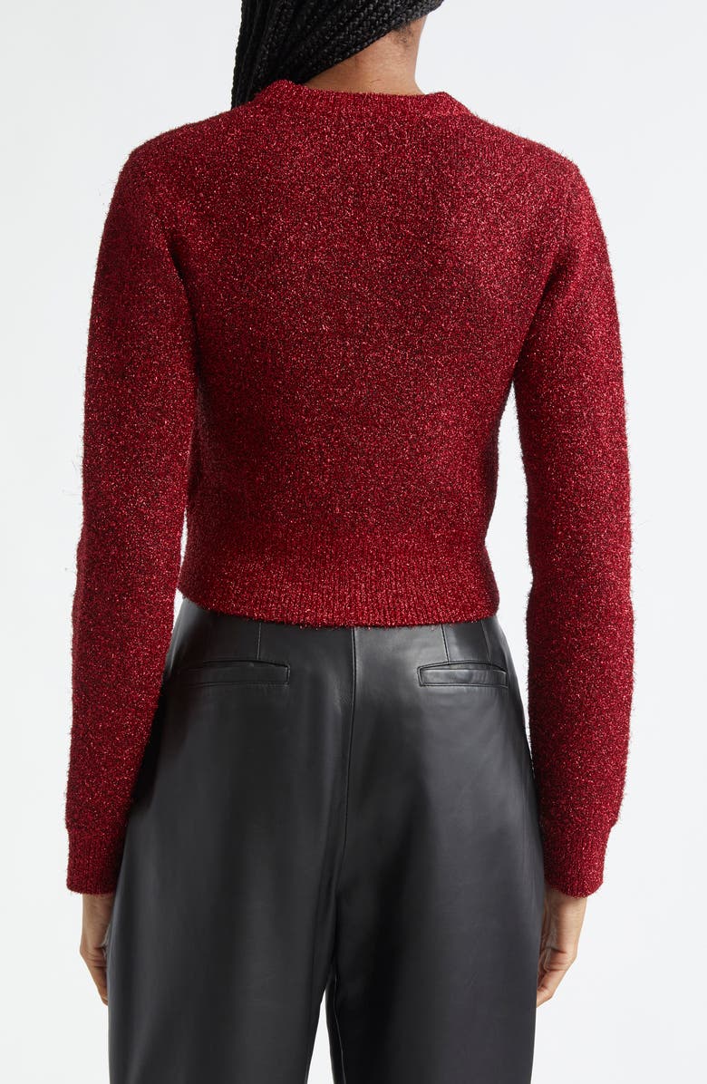 Ganni Sparkle Knit Cardigan, Alternate, color, Racing Red