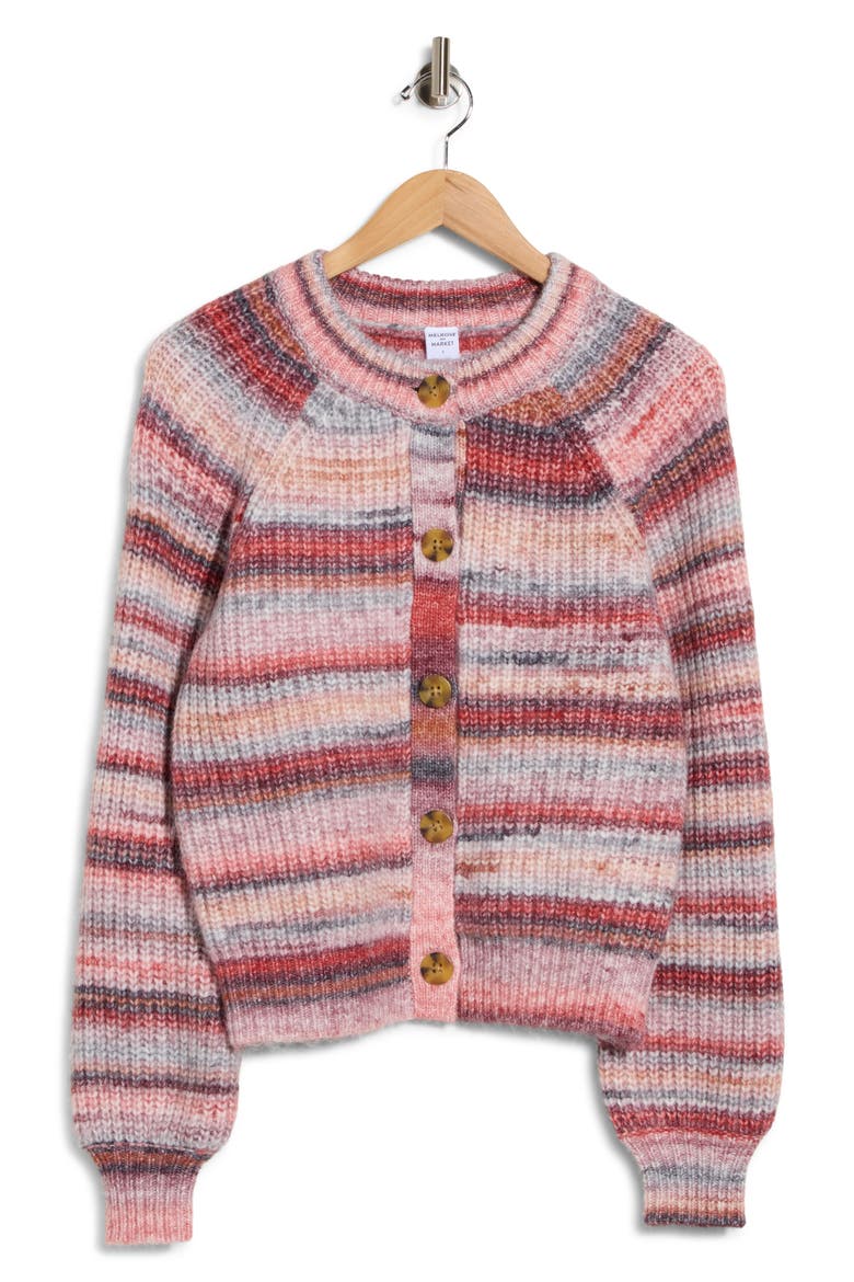 Relaxed Spacedye Cardigan, Alternate, color, BURGUNDY MULTI SYD STRIPE