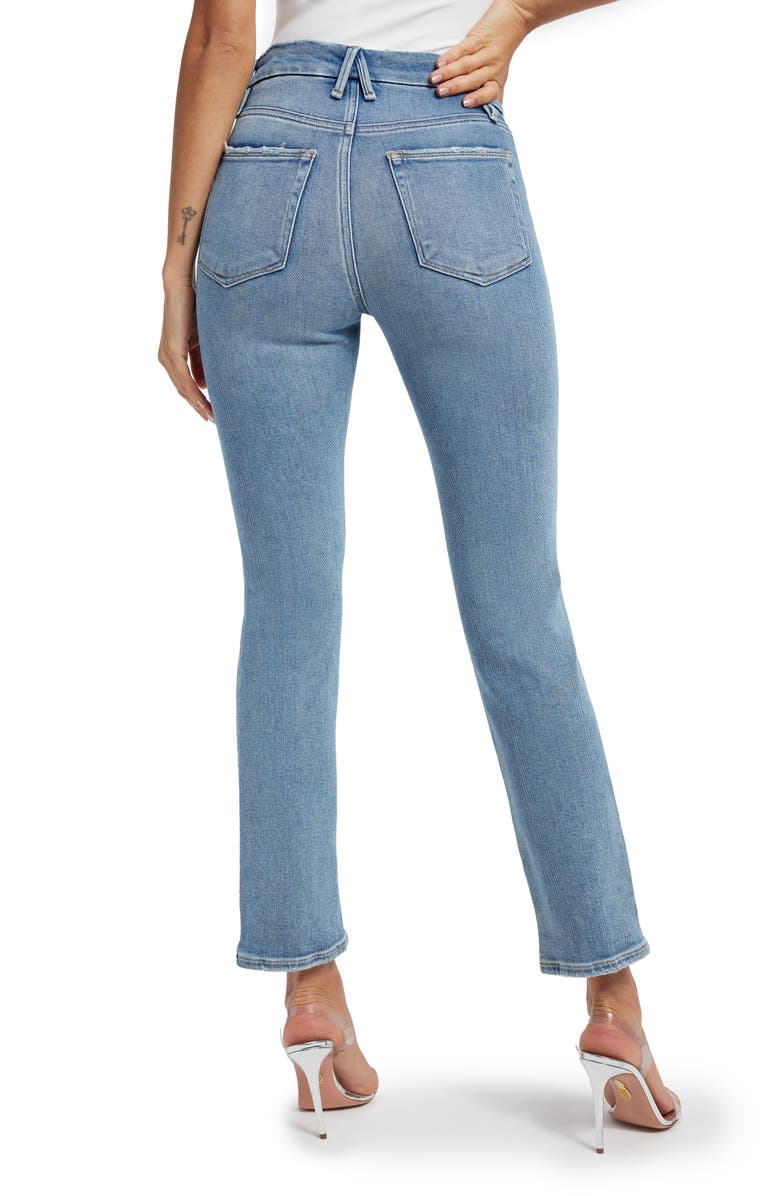 Good American Good Legs Distressed Stretch Straight Leg Jeans, Alternate, color, 