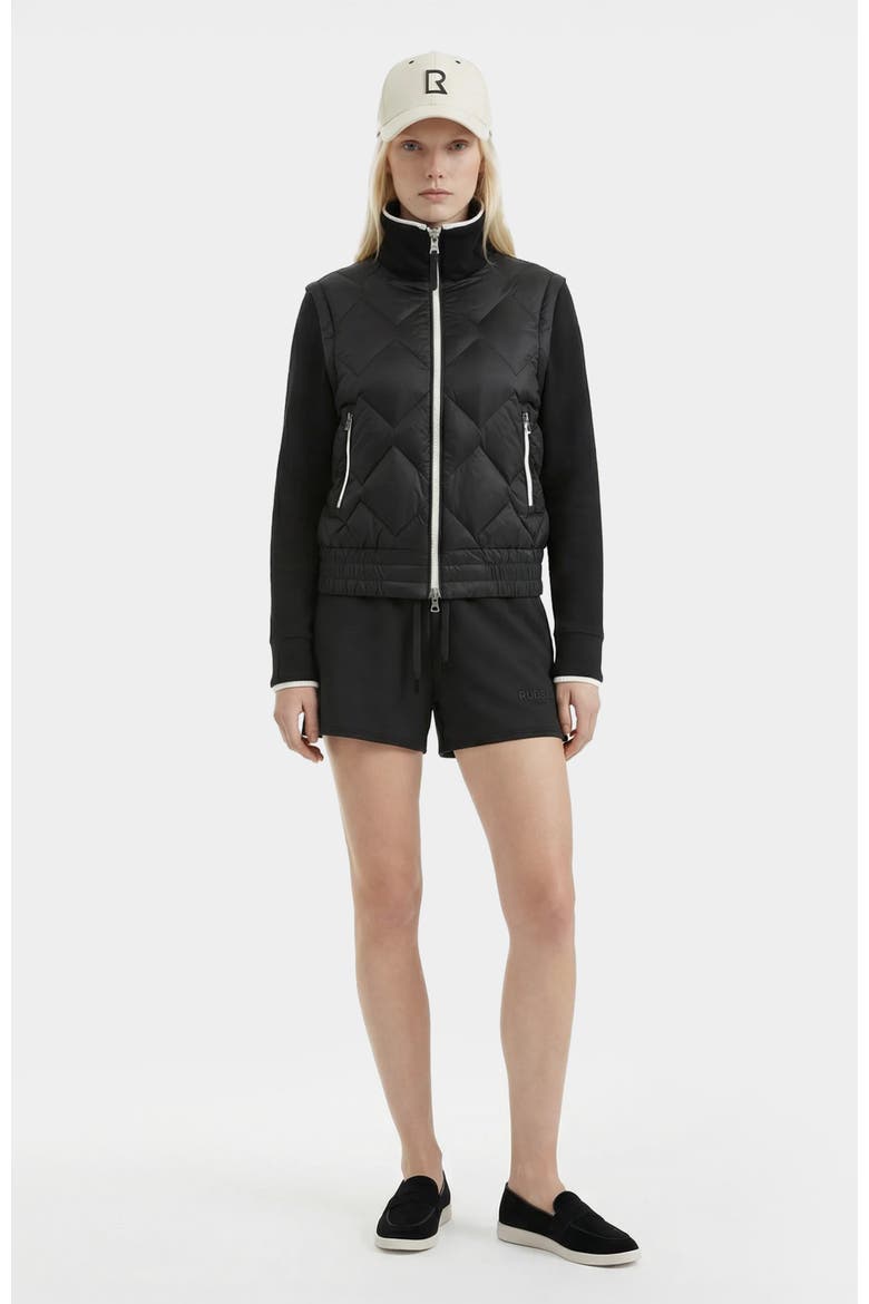 Prisa Quilted Light Down Jacket With Removable Sleeves, Alternate, color, Black