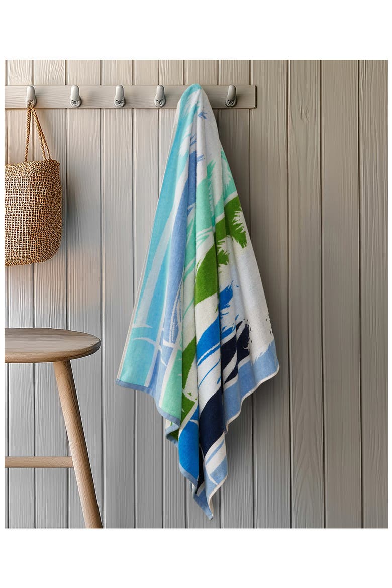 Surf Stripe Cotton Beach Towel, Alternate, color, BLUE