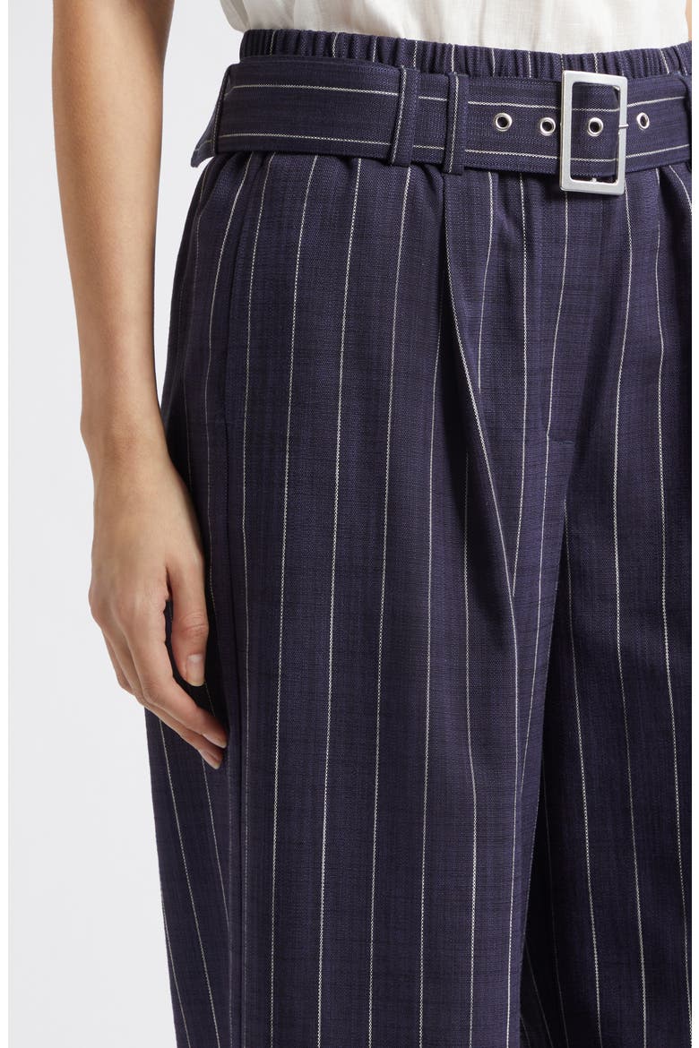Rae Stripe Belted Wide Leg Pants, Alternate, color, NAVY