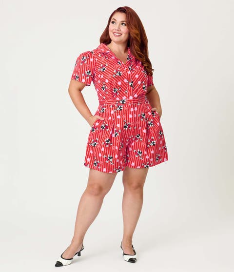 Plus Size Button Front Romper