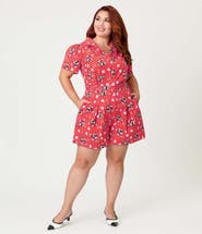 Unique Vintage Plus Size Button Front Romper