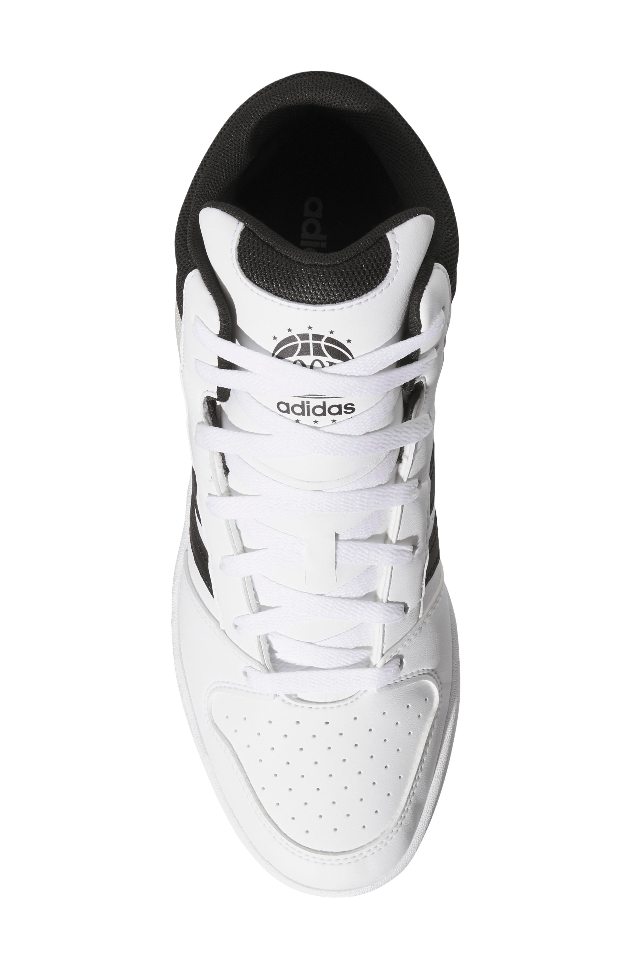 Gender Inclusive Hoops 3.0 Mid Top Sneaker, Alternate, color, WHITE/ CORE BLACK/ ORBIT GREY
