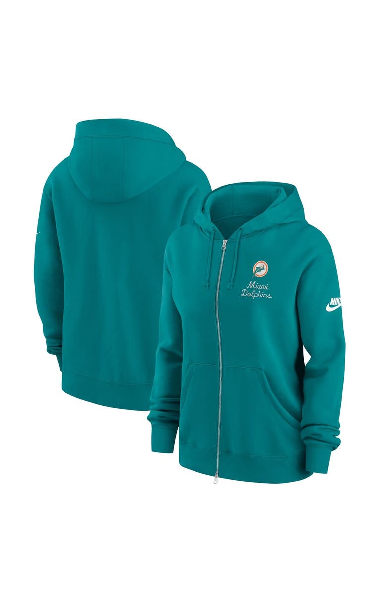 Nike Women's Nike Aqua Miami Dolphins Phoenix Rewind Full-Zip Hoodie, Main, color, Aqua