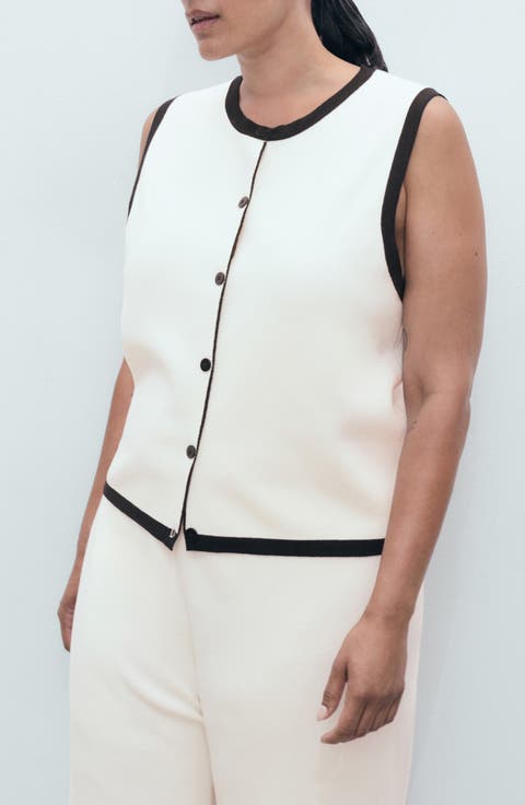 Tipped Sweater Vest (Regular & Plus)