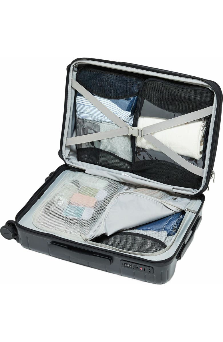 BAGGALLINI Set Wave 22in 4 Wheel Hybrid Carry-On, Alternate, color, Black