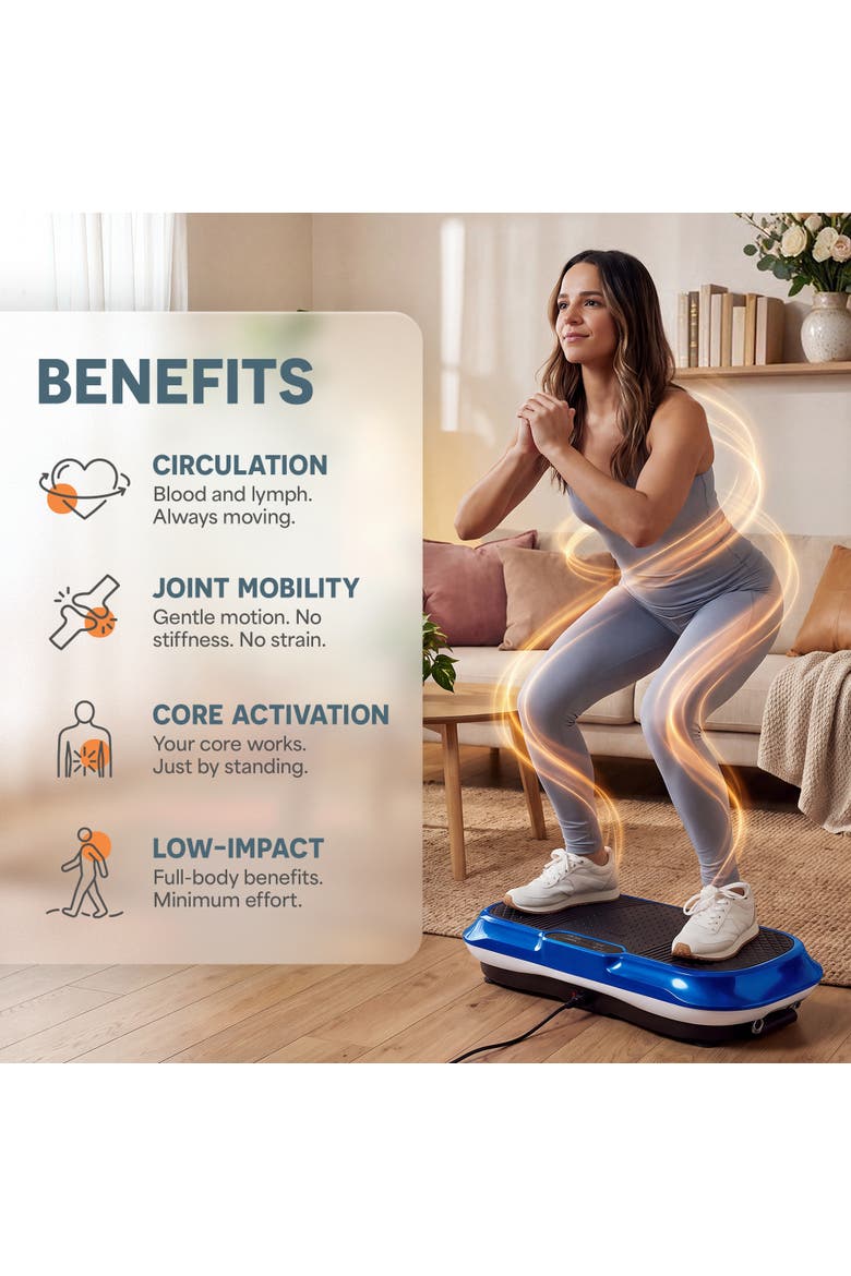 Waver Vibration Plate Exercise Machine Whole Body Vibrating Platform, Alternate, color, Blue