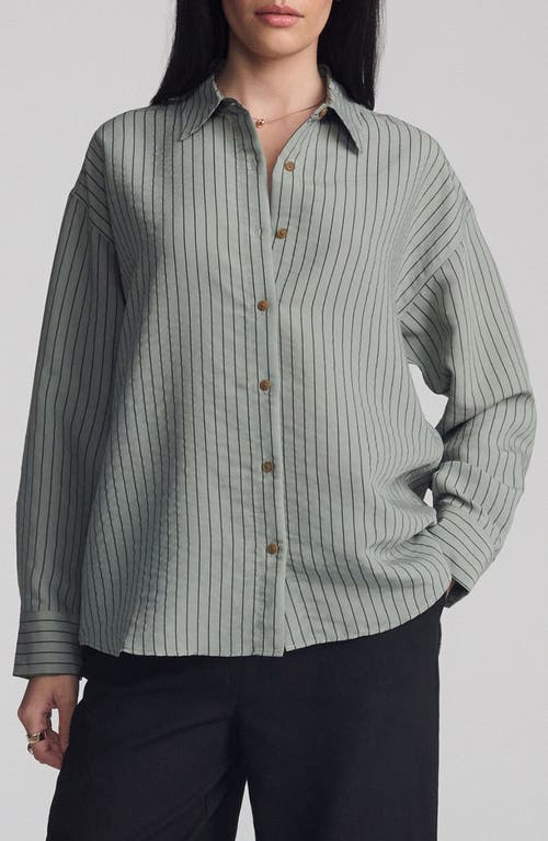 Mavi Jeans Stripe Button-up Shirt In Brown