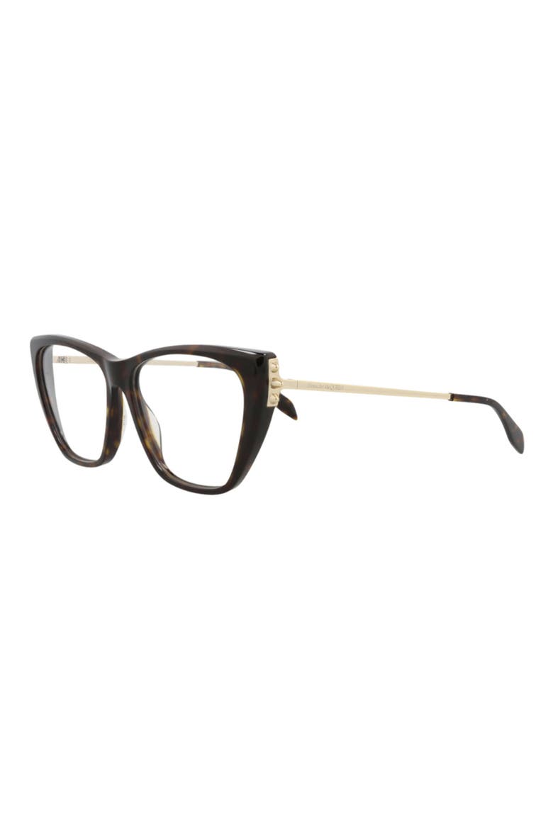 55mm Cat Eye Optical Glasses, Alternate, color, HAVANA GOLD TRANSPARENT