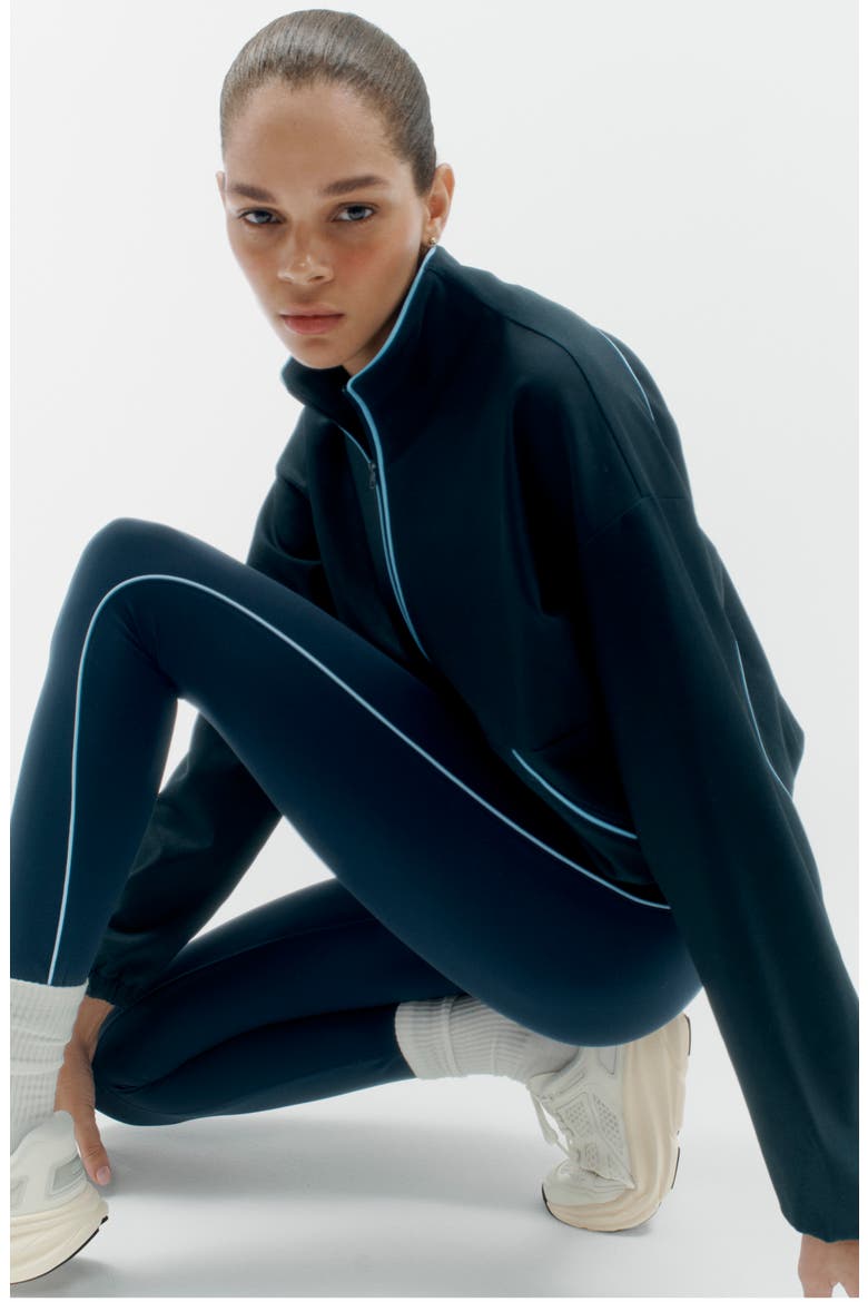 Studio Luxe High Waist 7/8 Piped Leggings, Alternate, color, NAVY SAPPHIRE