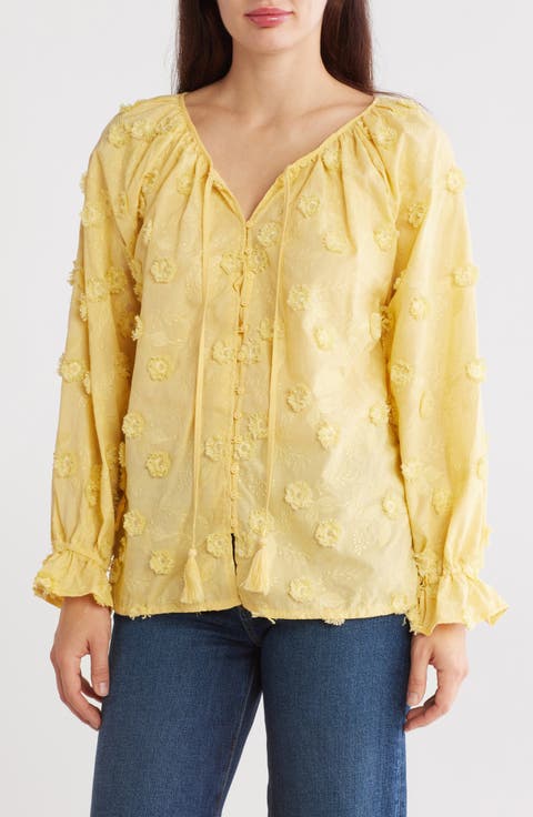 Embroidered Long Sleeve Top