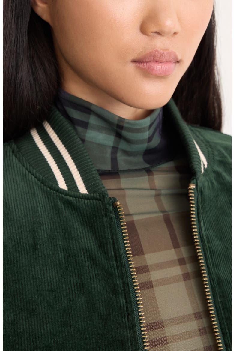 The Cord Varsity Jacket, Alternate, color, FOREST GREEN