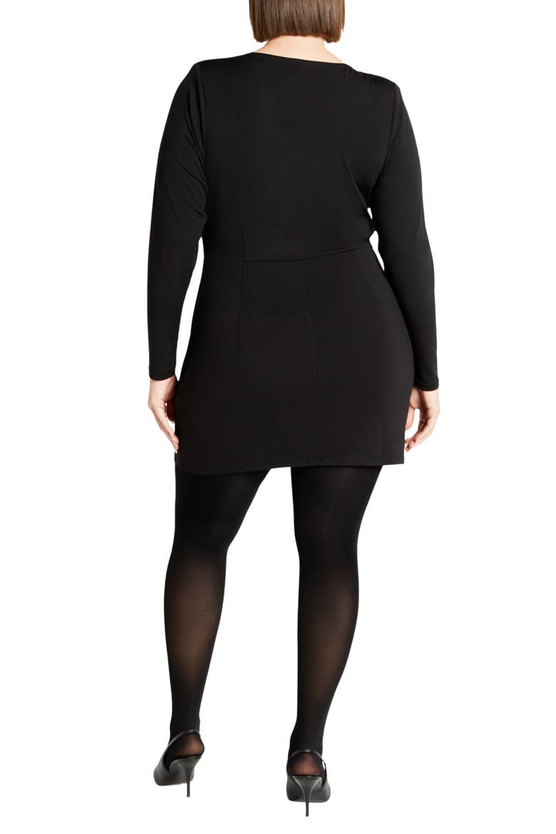 Kasey Long Sleeve Minidress, Alternate, color, BLACK