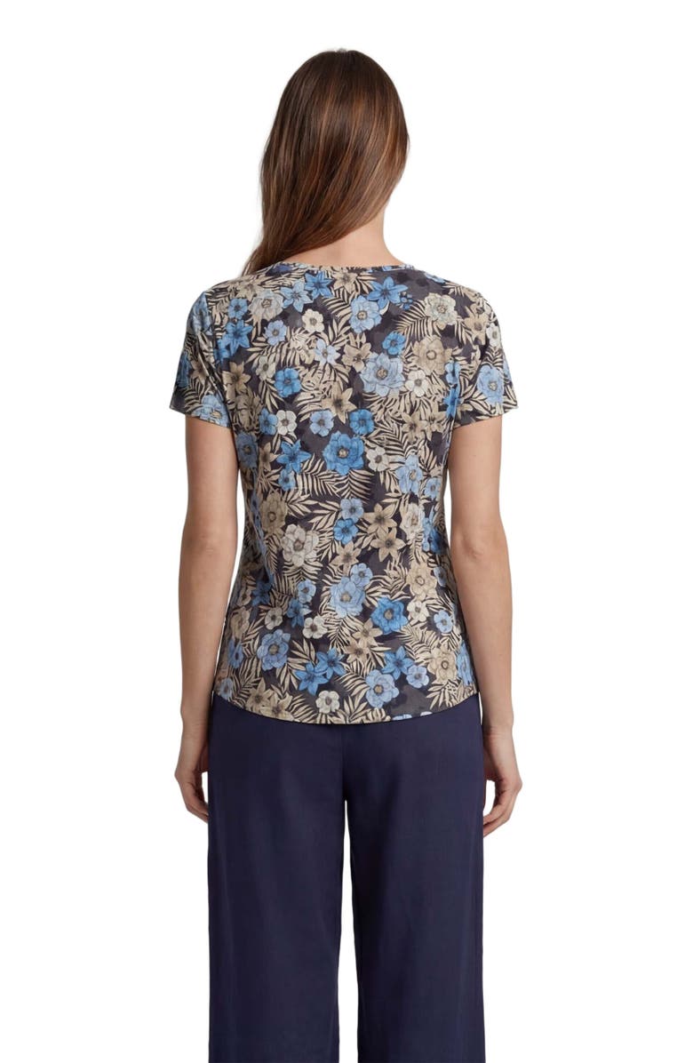 Lords of Harlech Tropical Mix Womens V-neck Printed Top, Alternate, color, Tropical Mix Black