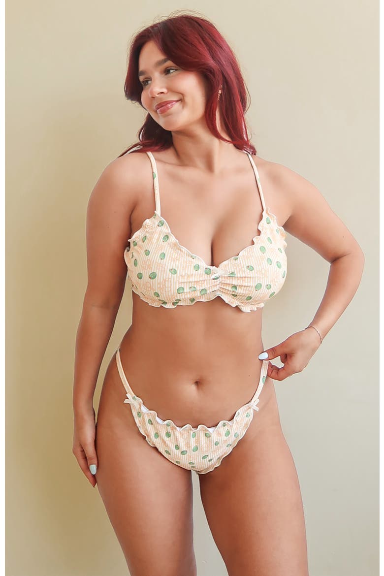 Lucca Cheeky Bikini Bottom, Main, color, Oliva