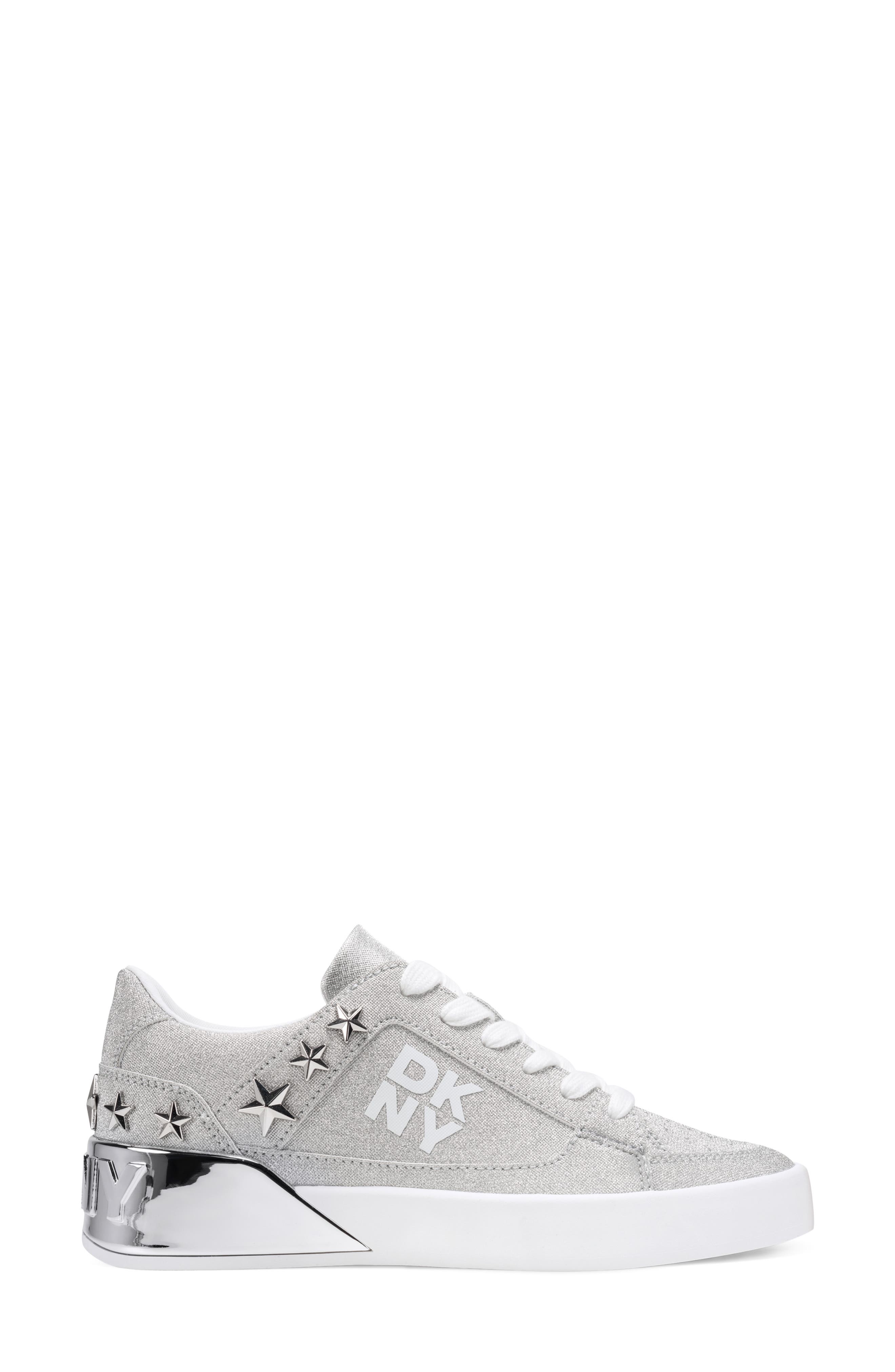 DKNY Manserra Embellished Platform Sneaker, Alternate, color, Silver