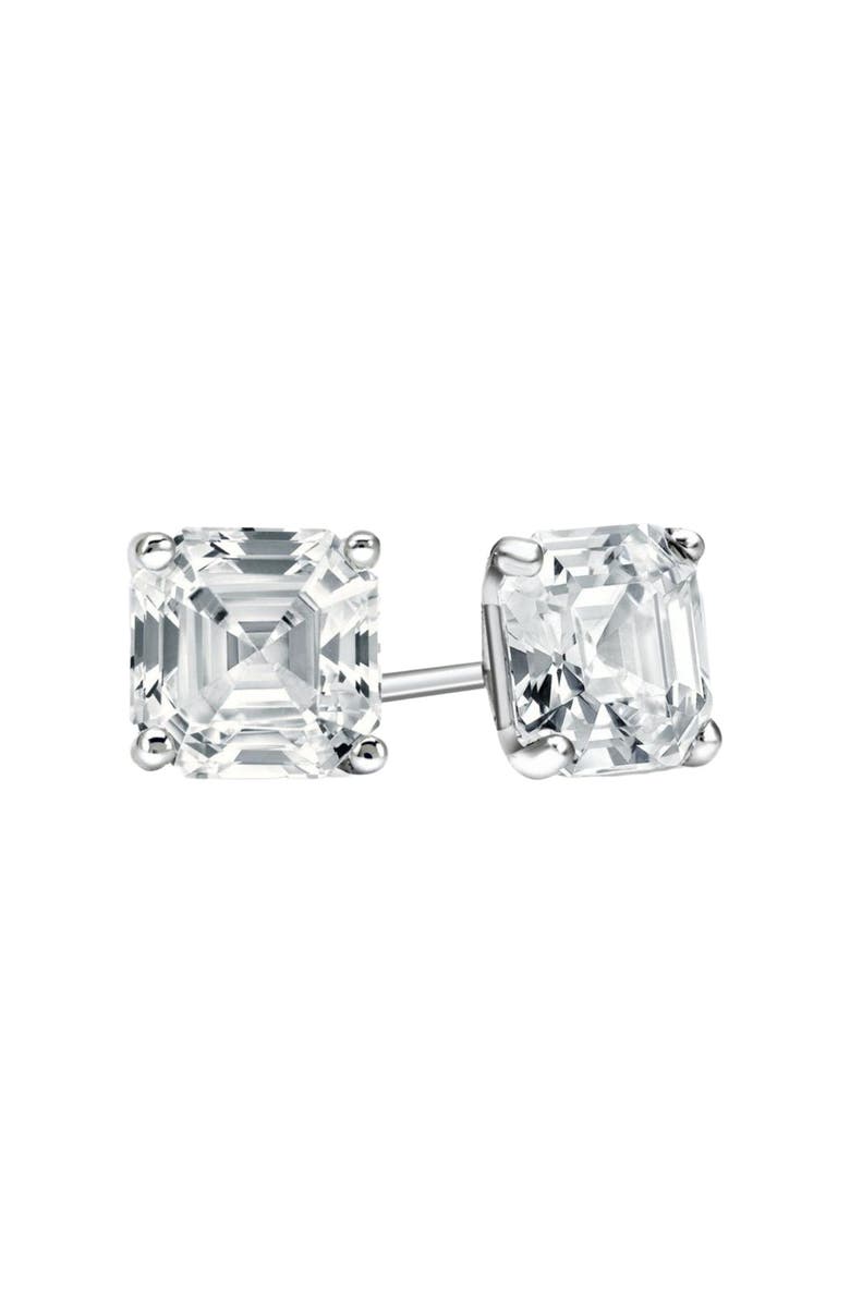 Bliss Diamond 3.00Ct Asscher Cut Diamond Studs 14k Gold Lab Grown Earrings, Alternate, color, 14K White Gold