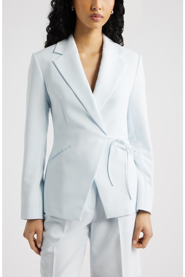 The Icon Side Tie Blazer, Main, color, BLUE BREEZE