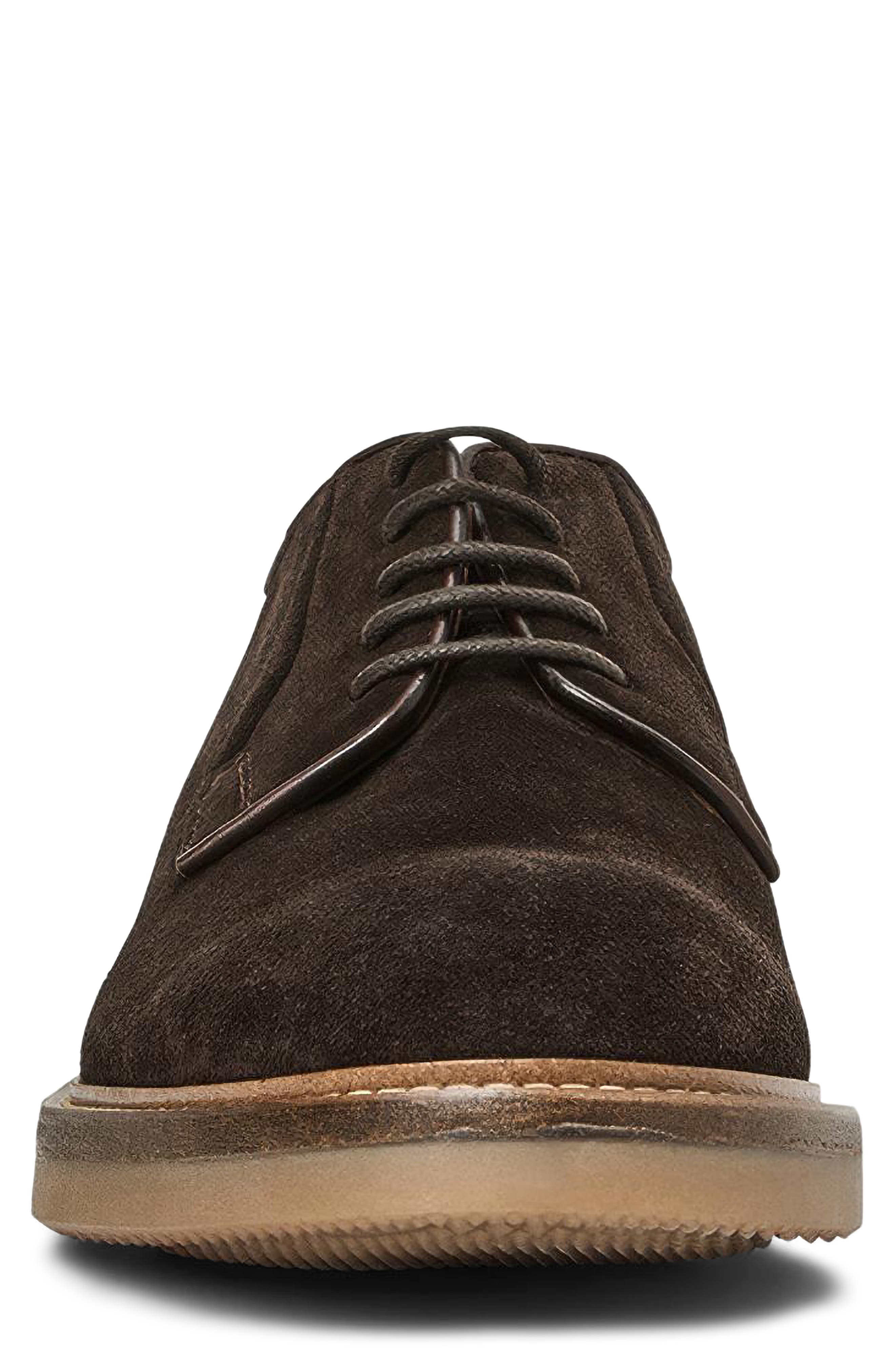 Placido Plain Toe Derby, Alternate, color, DARK BROWN SUEDE