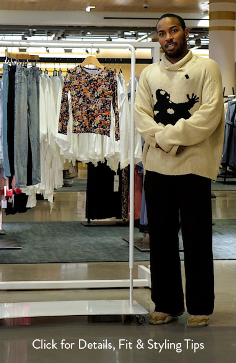 Kids' Floral Print Rib Long Sleeve Top, sales video thumbnail