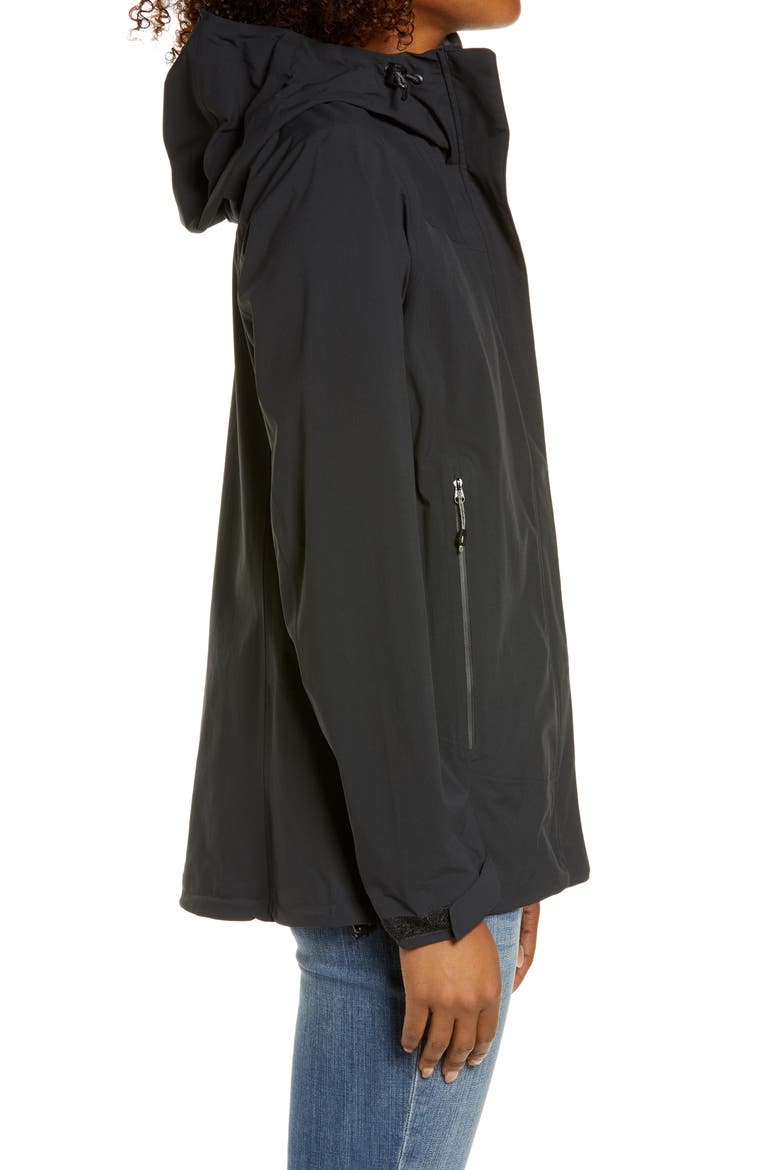 Cresta Stretch Waterproof Hooded Rain Jacket, Alternate, color, BLACK
