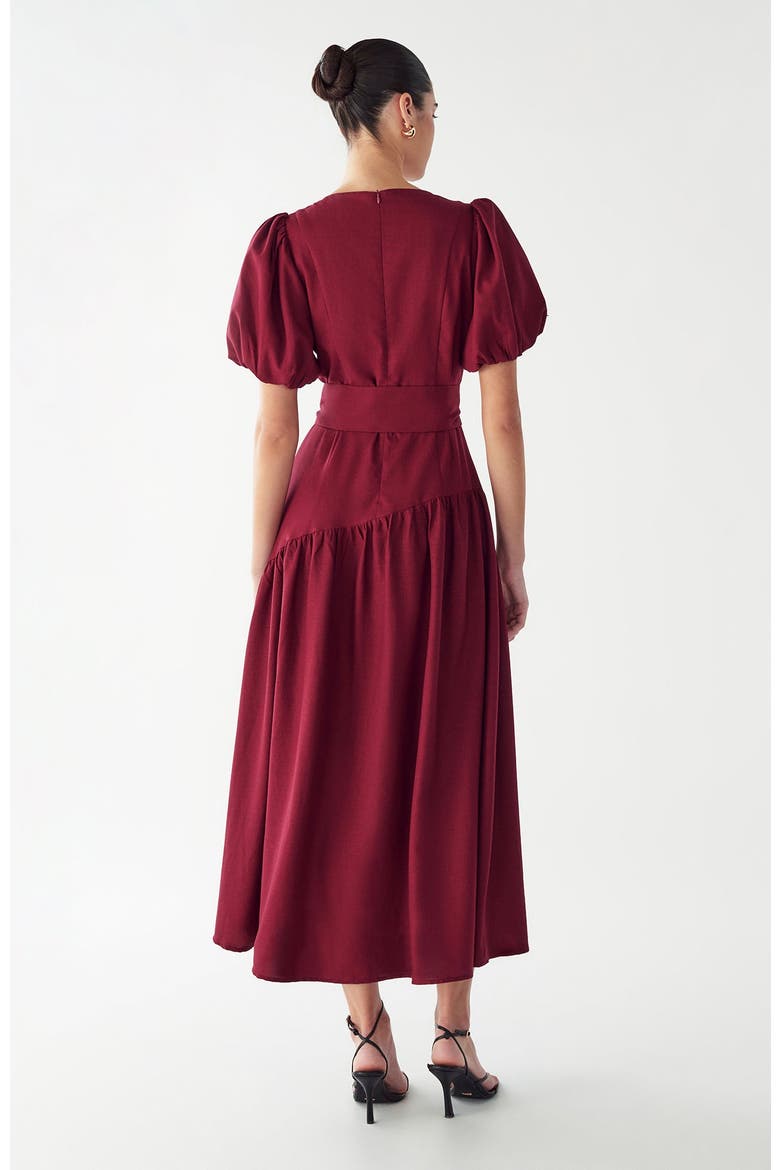 Elona Midi Dress, Alternate, color, Burgundy