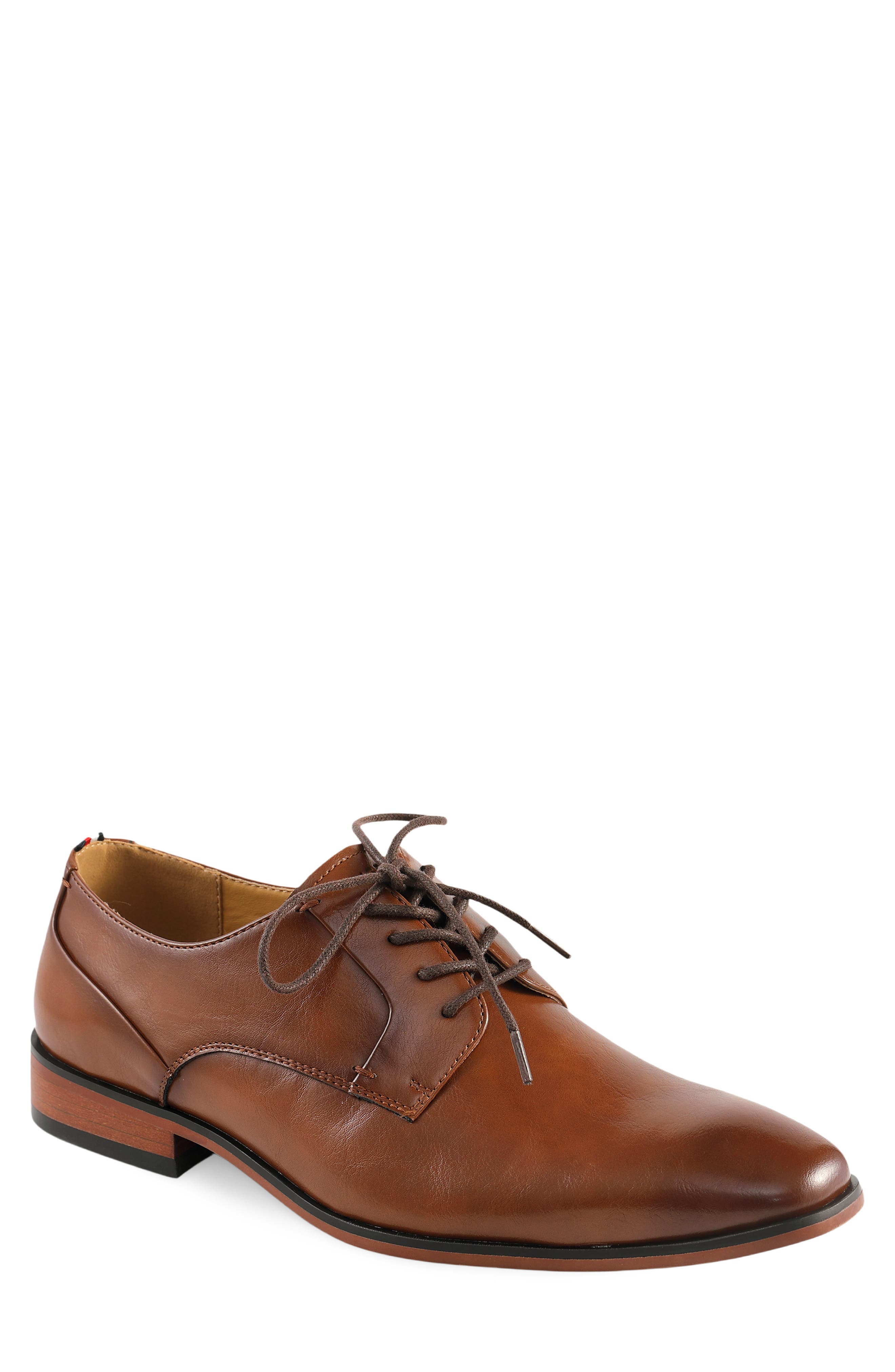Stovis Faux Leather Plain Toe Derby