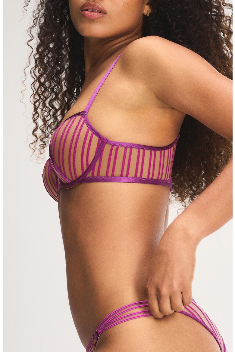 Strappy Hour Lightly Lined Semi-Demi Bra, Alternate, color, PURPLE FLEUR