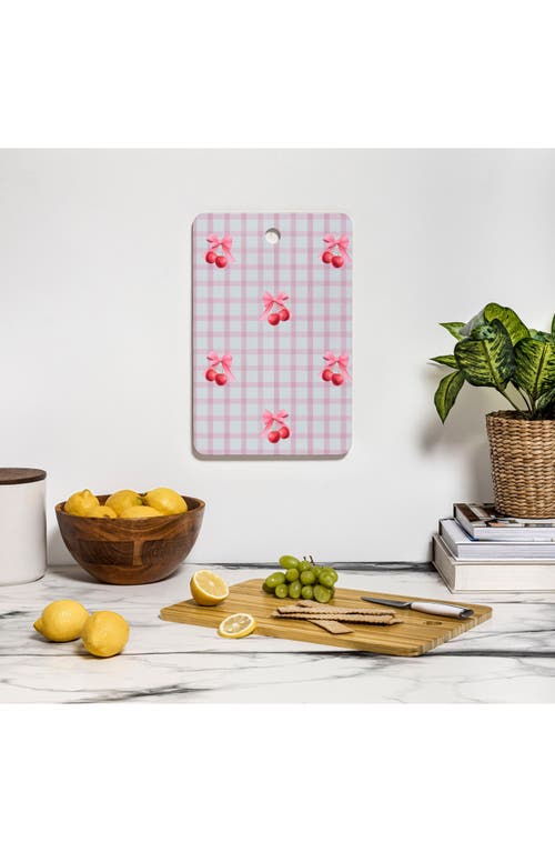 Deny Designs Cherries Cutting Board In Pink