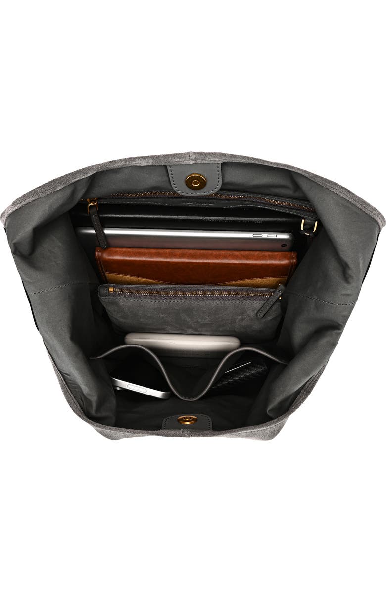 OLD TREND Hydrangea Genuine Leather Suede Classic Hobo Bag, Alternate, color, Grey