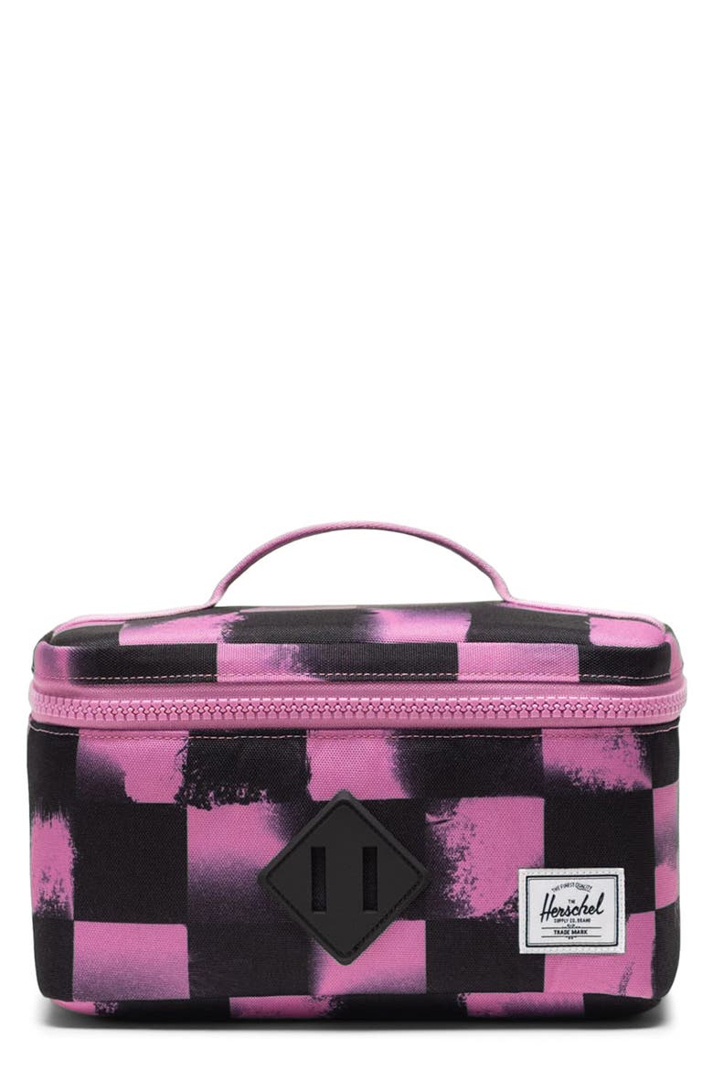 Kids' Heritage Lunch Bag, Main, color, STENCIL CHECKER OPERA MAUVE