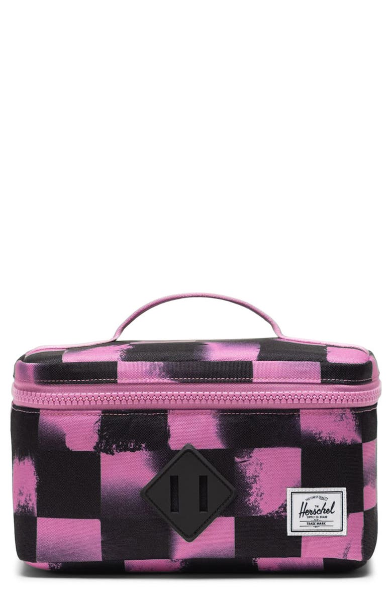 Herschel Supply Co. Kids' Heritage Lunch Bag, Main, color, Stencil Checker Opera Mauve