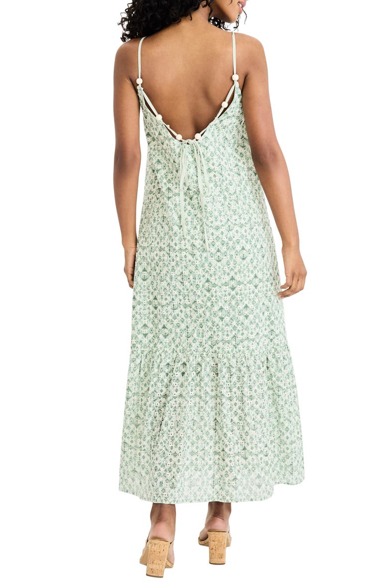 Embroidered Eyelet Maxi Sundress, Alternate, color, SAGE/ OLIVE