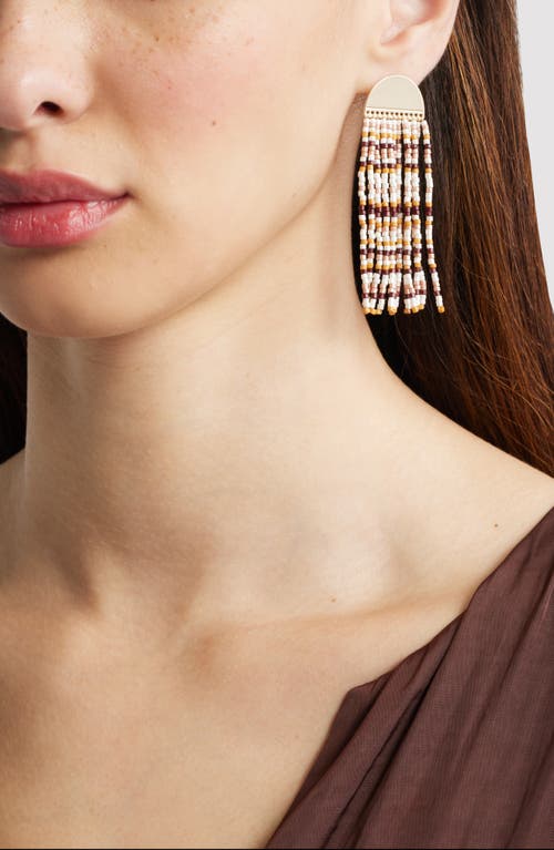 Nordstrom Crescent Seed Bead Fringe Drop Earrings