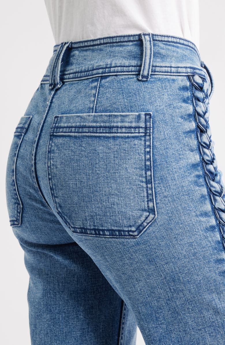 CITY BLUES Side Braid Wide Leg Jeans, Alternate, color, Vintage Whisker